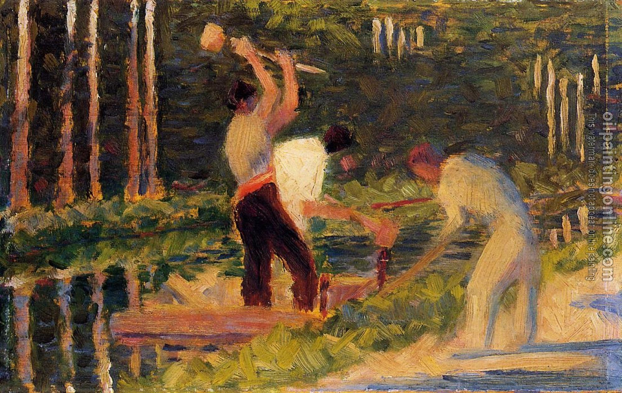 Seurat, Georges - Men Laying Stakes